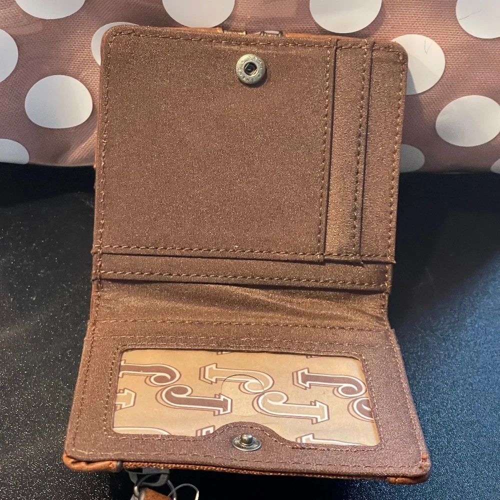 Justin Boots Turquoise Naja Concho Brown Wallet - NWT - Picture 3 of 8